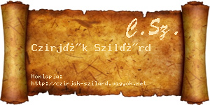 Czirják Szilárd névjegykártya